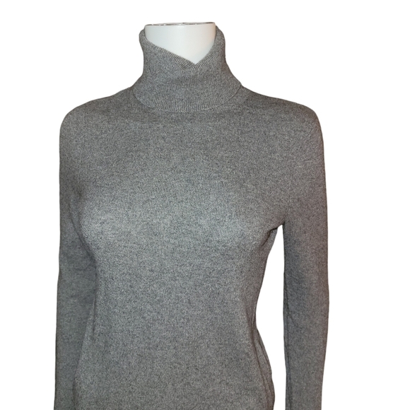 Saks Fifth Avenue Cashmere Turtleneck Sweater Gray S - Picture 1 of 3